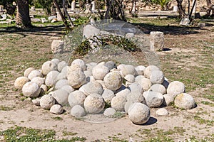 Stone balls at the Baths of Antoninus in Carthage