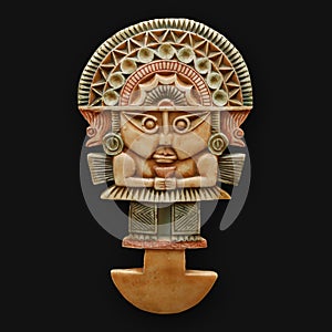 Tumi ceremonial axe inca national peruvian symbol photo