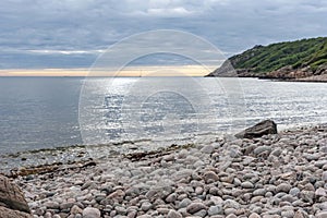 Stone beach at Molle in Sweden