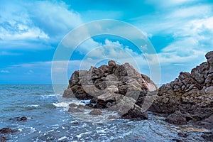 Stone at beautiful rock beach