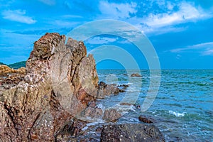 Stone at beautiful rock beach