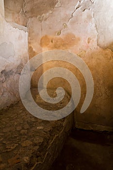 Stone bed in a house in Pompeii