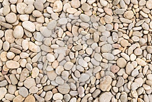 Stone beige smooth river pebble shore