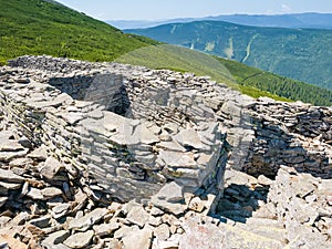 Stone blindage of the First World War in the Carpathians
