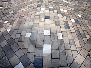 Stone block paving