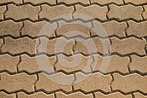 The Stone block walk path in the park background