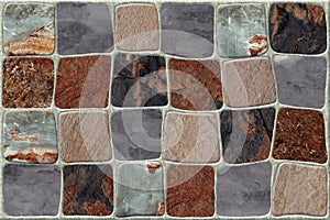 Stone blocks decorative mosaic shape shameless Pattern in wall background