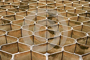 Stone blocks forming Honey Comb pattern