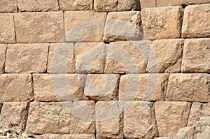 The stone blocks of the Great Pyramid of Egypt