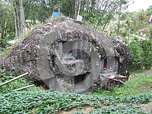 Stone boulder graves at Bori Parinding Tana Toraja photo