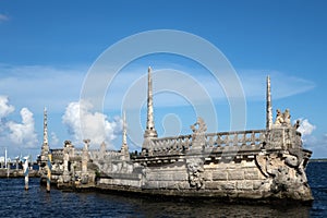 Stone breakwater barge at the Vizcaya Museum