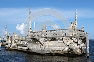 Stone breakwater barge at the Vizcaya Museum