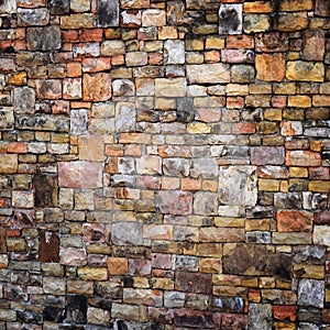 Stone and brick wall background texture