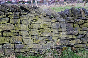 Stone Outer Church Wall On Saddleworth Moor Pennines In Manchester photo
