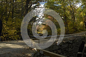 Stone bridge across small river
