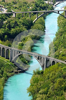 Stone bridge across the Soca River