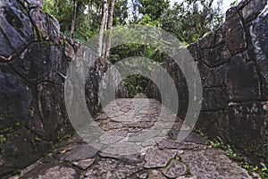 Stone bridge at Bano Grande Swim area in El Yunque National Forest, Puerto Rico photo