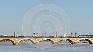 Stone bridge in Bordeaux in France.