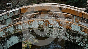 Stone Bridge Covered in Moss and Lichen