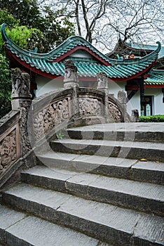 Stone bridge with dragon sculpture,China