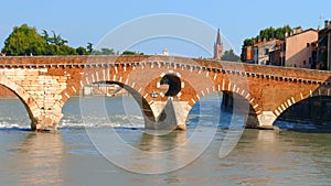 `Stone Bridge`, the famous old bridge in Verona
