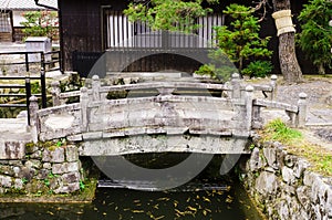 stone bridge japanese style in kiyomizu-dera temple, kyoto, japan