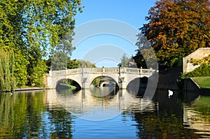 Stone bridge over Cam river in Cambridge