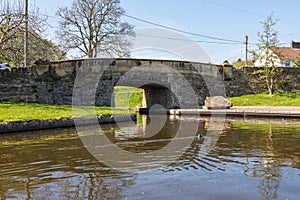 A stone bridge over the Canal in Llangollen. Llangollen, Dengighshire Wales