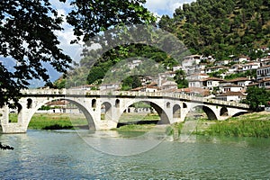 Stone bridge over Osum river at Berat