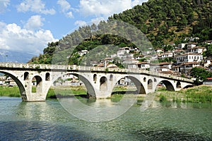 Stone bridge over Osum river at Berat