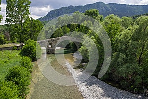 Stone bridge of Portitsa and Ziaka in Epirus mountains near Grevena in Greece