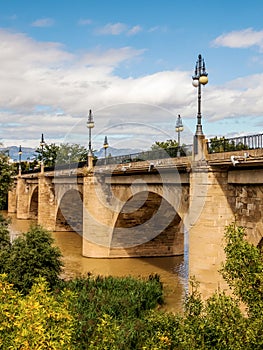 The Stone Bridge Puenta de la Piedra, LogroÃ±o, Spain.