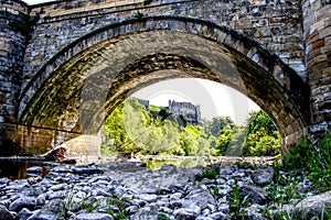 stone bridge with Richmond castle