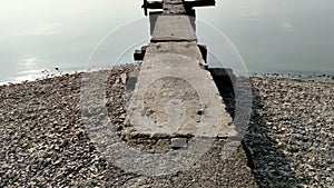 Stone Bridge on the river bank