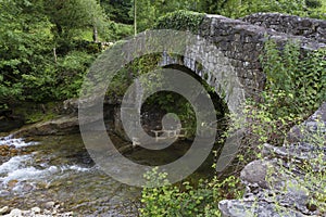 Stone bridge in Rucabao, Vega de Pas, Cantabria