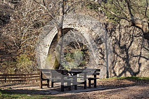 Stone bridge St. Vissarion in Pyli (Thessaly region, Greece)