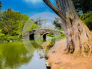 The Stone Bridge underneath a blue sky.