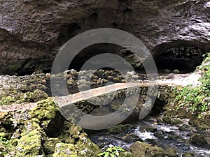 Stone Bridge in the Zelske caves or Kamniti most v ZelÅ¡kih jamah, Cerknica - Notranjska Regional Park, Slovenia