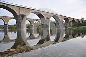 Stone bridges crossing river Ardeche photo