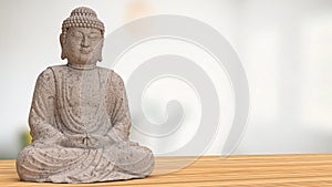 The stone buddha for religious concept 3d rendering