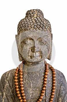 Stone Buddha statue, isolated on white