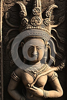 Stone Buddhist angel statue, Thailand.