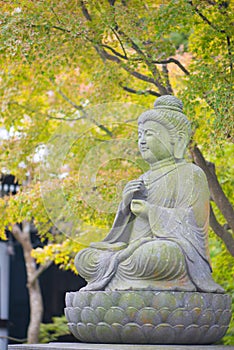 Stone Buddist statues of Hase-dera temple