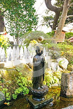 Stone Buddist statues of Hase-dera temple