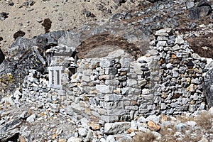 Stone Building under Construction in high altitude Village in Nepal