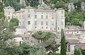 Stone buildings in the medieval town of Vogue