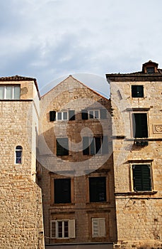 Stone buildings in the old town of Dubrovnik - UNESCO World Heritage site