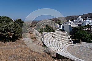 A stone-built amphitheater situated in Volax, Tinos, Greece