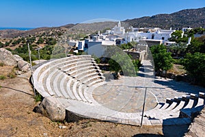 A stone-built amphitheater situated in Volax, Tinos, Greece
