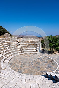 A stone-built amphitheater situated in Volax, Tinos, Greece